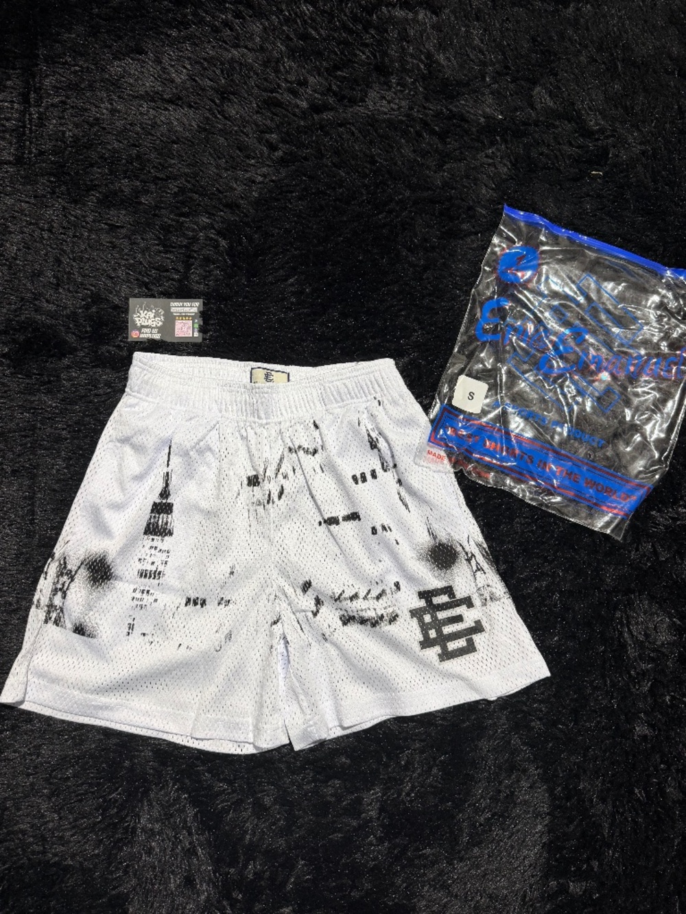 *NEW* White Skyline Eric Emanuel EE Shorts Sizes Small,Medium, Large , And XL